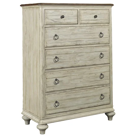 Hamilton Chest with 6 Drawers and Bun Feet